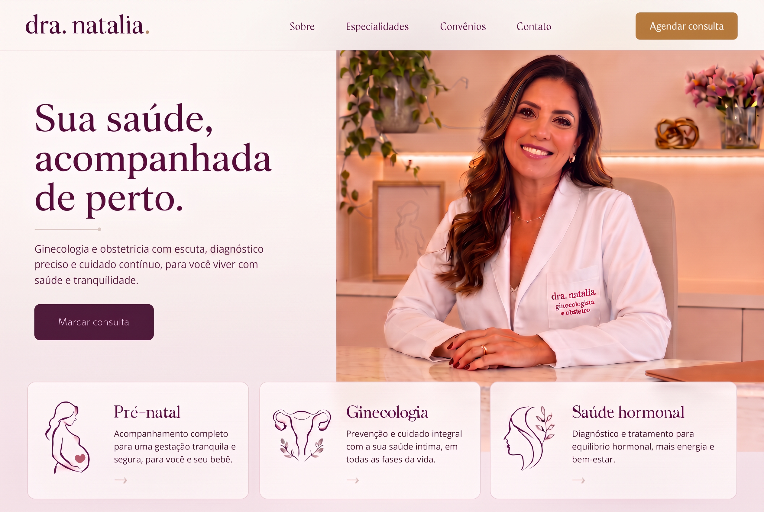 Site criado pela DOTTO para a Dra. Natalia — página inicial moderna e responsiva